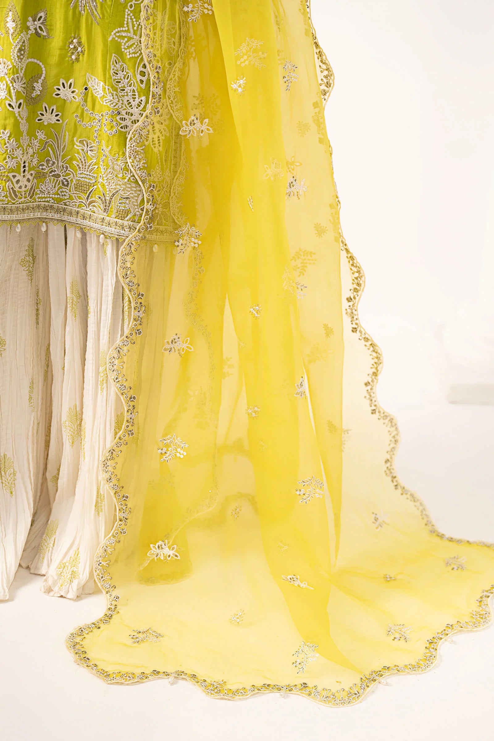 Maria.B. - Embroidered Raw Silk Suit