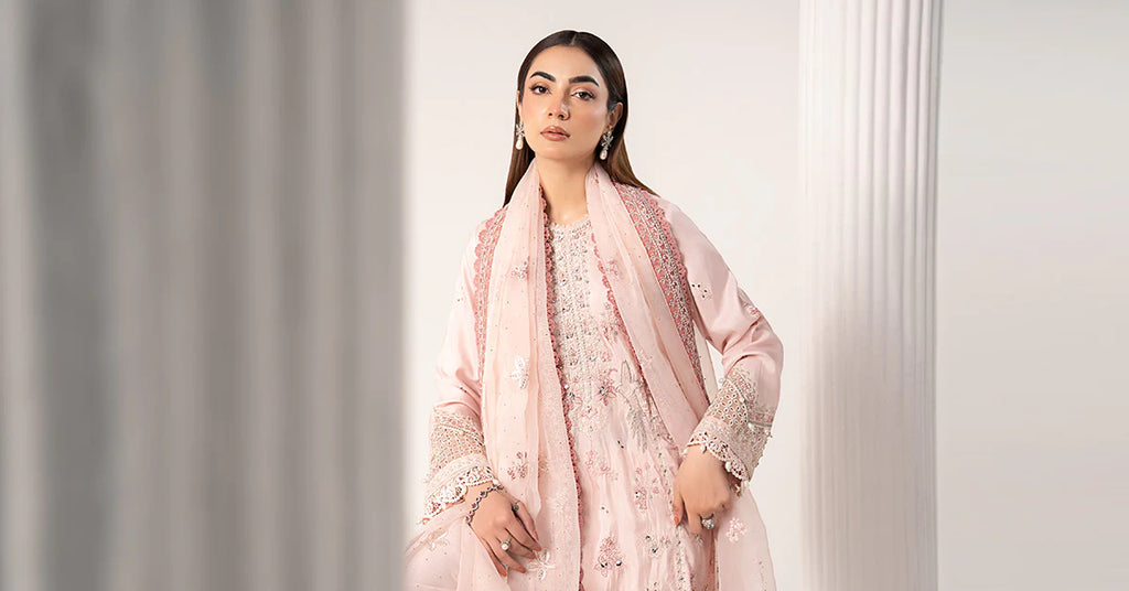 Maria.B - Embroidered Raw Silk Suit