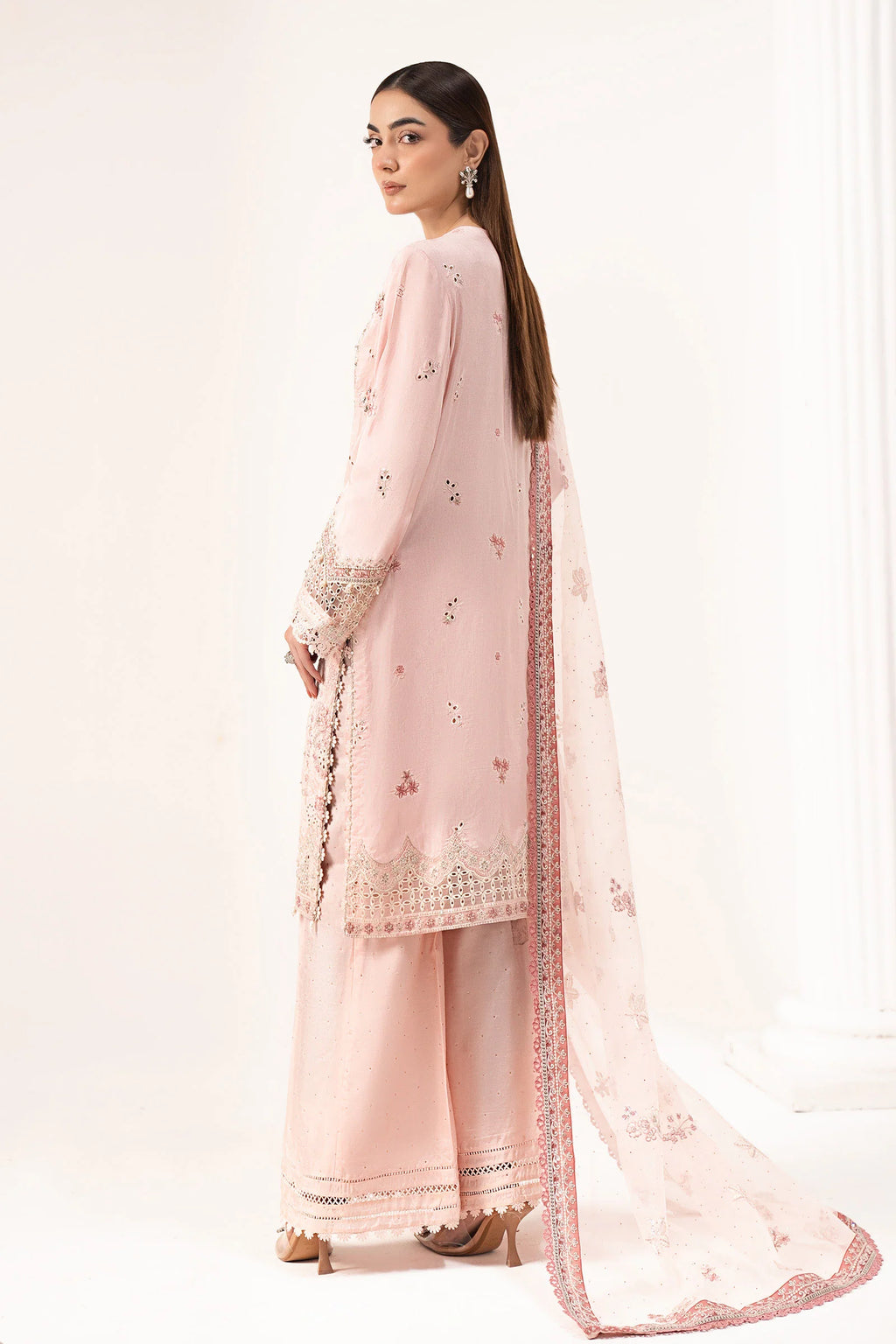 Maria.B - Embroidered Raw Silk Suit