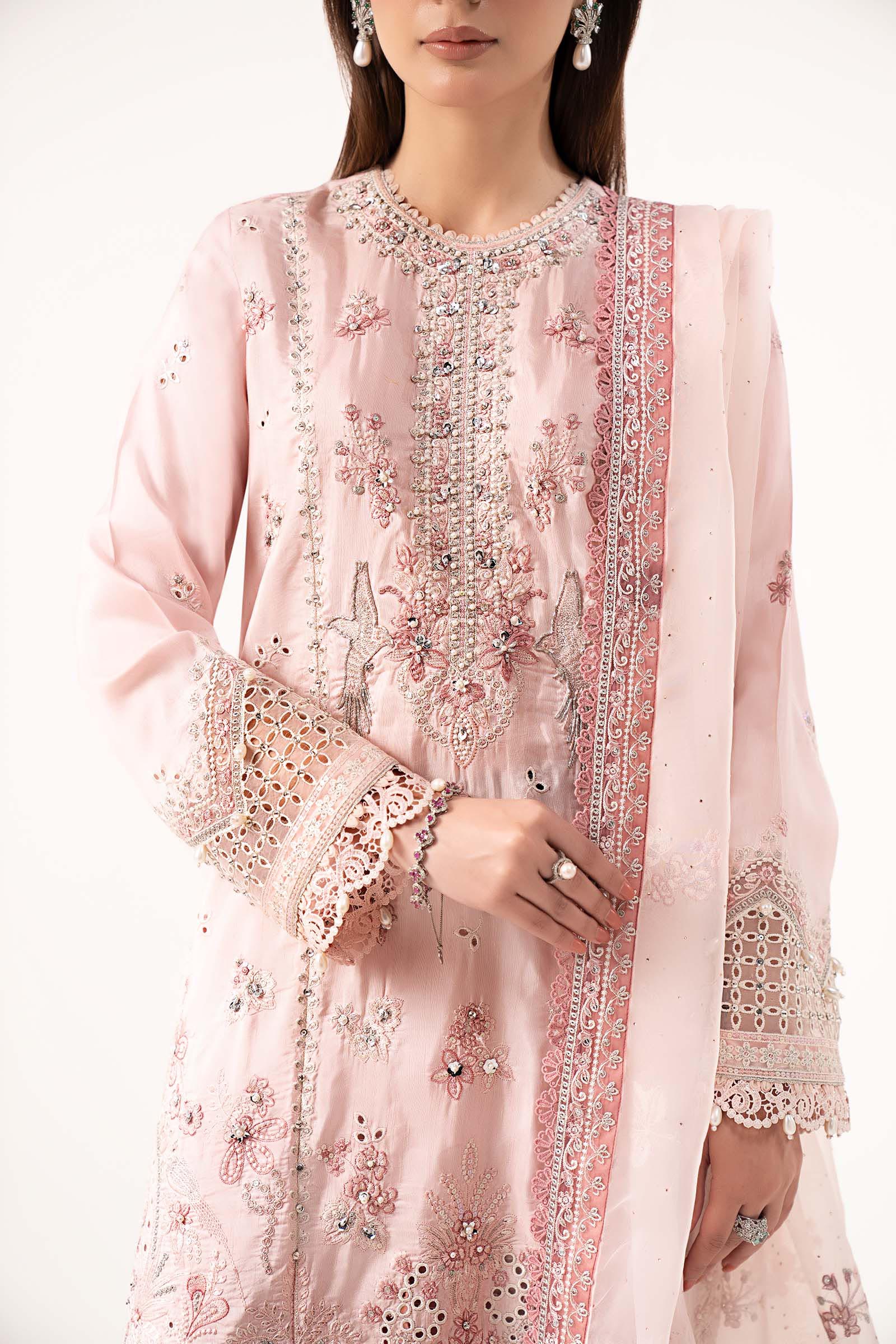 Maria.B - Embroidered Raw Silk Suit