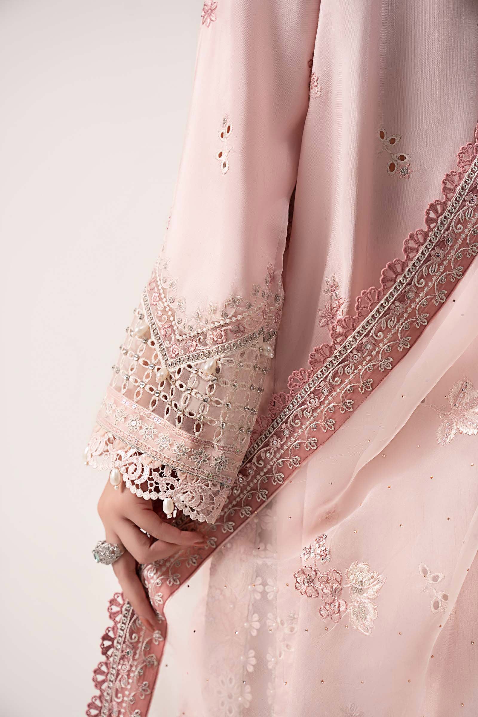 Maria.B - Embroidered Raw Silk Suit