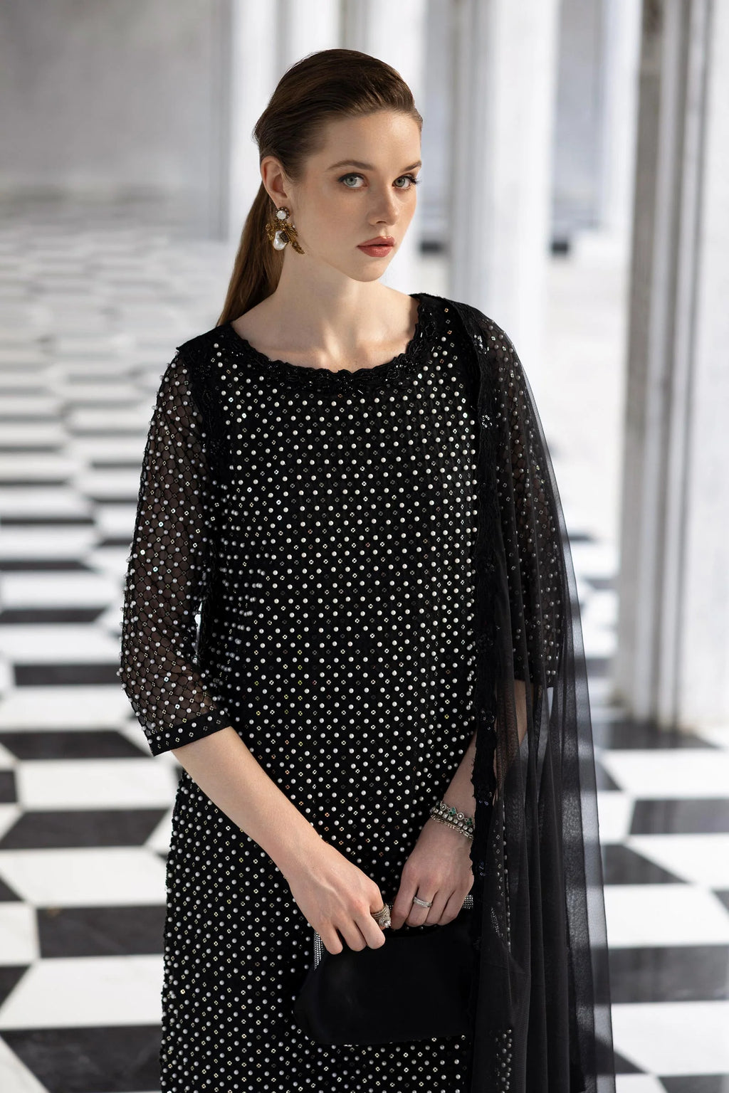 Maria.B. - Embroidered Organza Suit