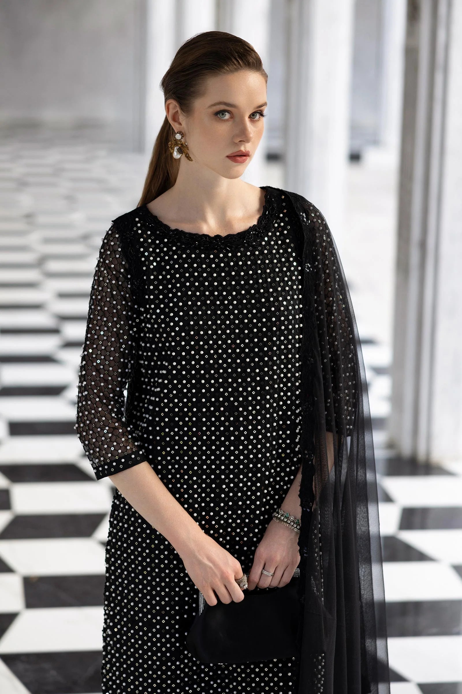 Maria.B. - Embroidered Organza Suit