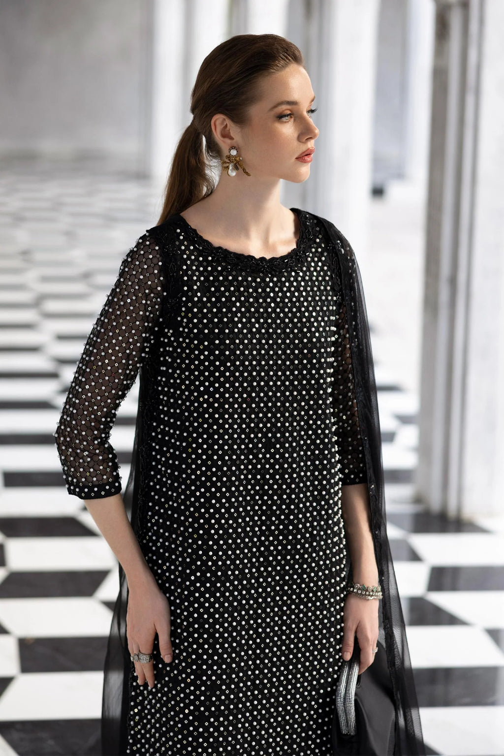 Maria.B. - Embroidered Organza Suit