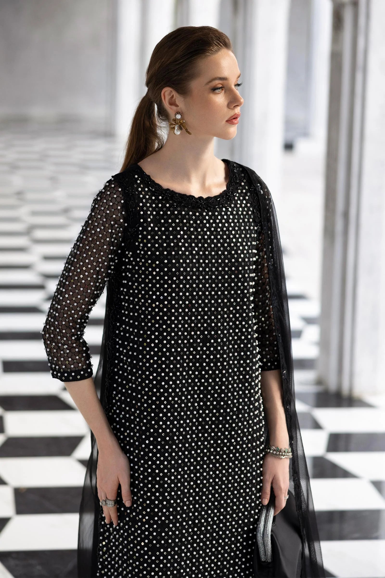 Maria.B. - Embroidered Organza Suit