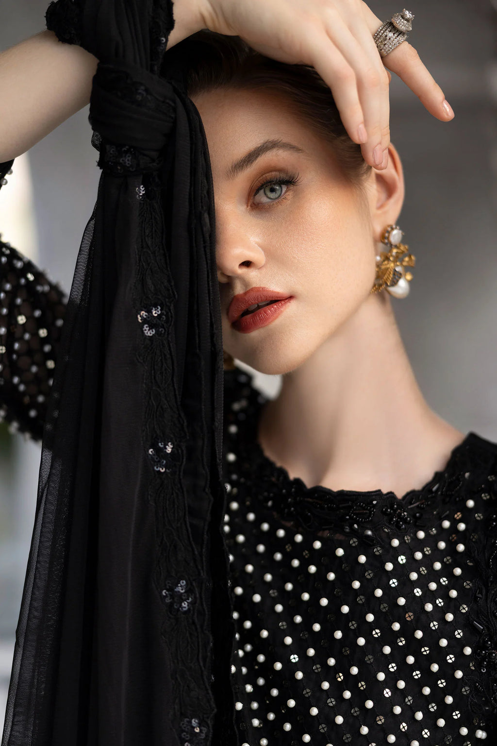 Maria.B. - Embroidered Organza Suit