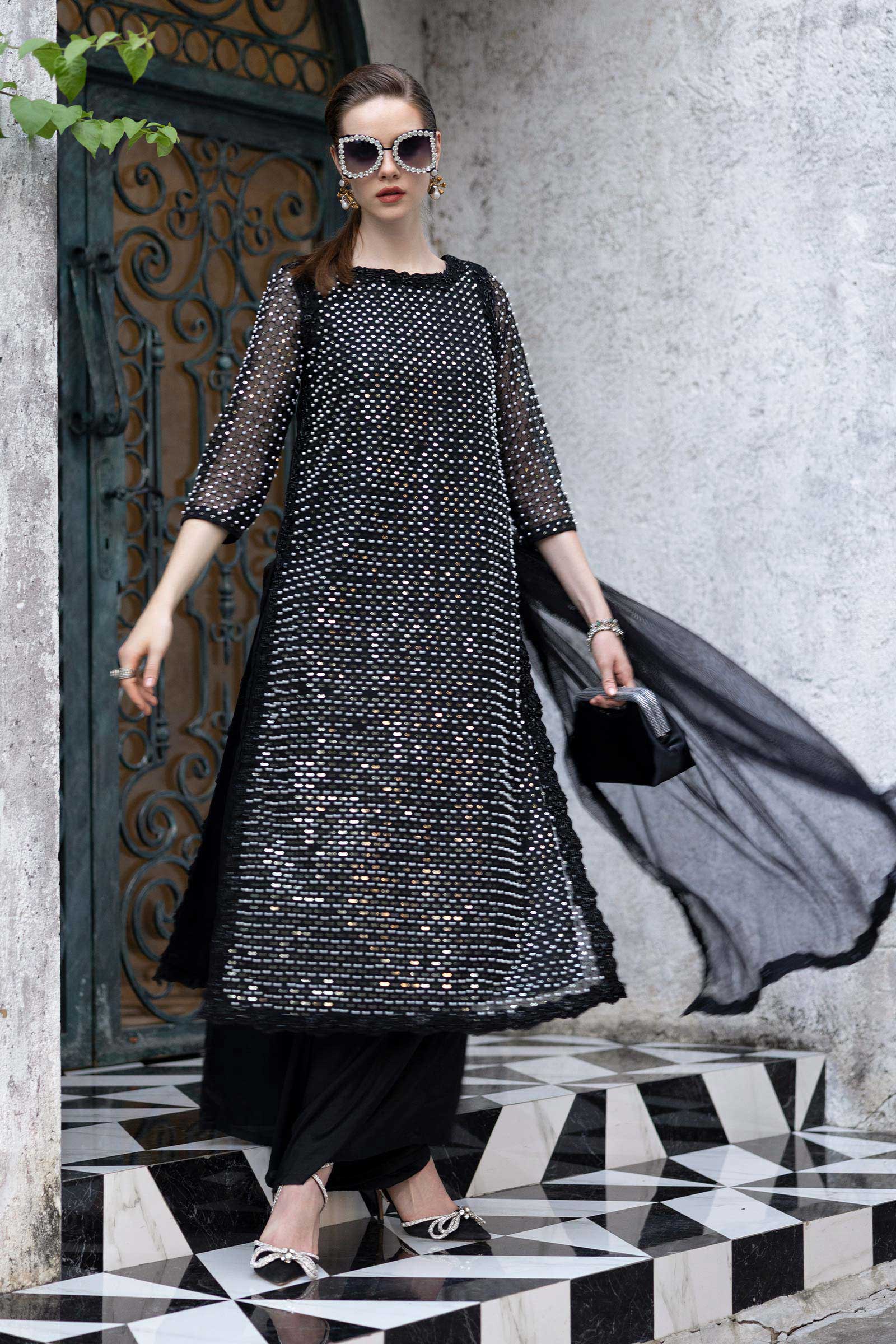 Maria.B. - Embroidered Organza Suit