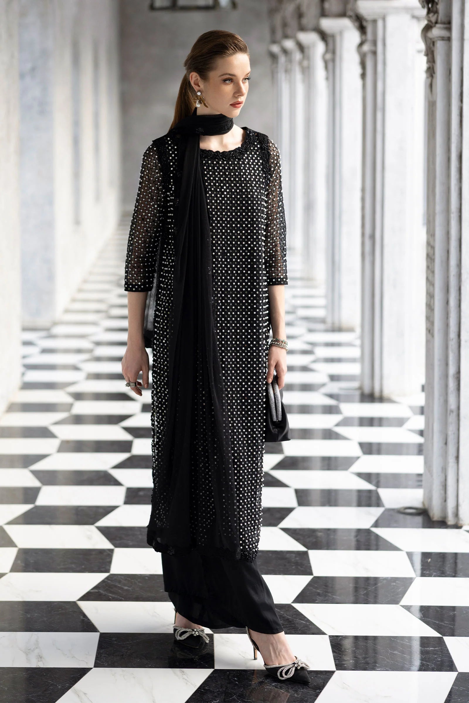 Maria.B. - Embroidered Organza Suit