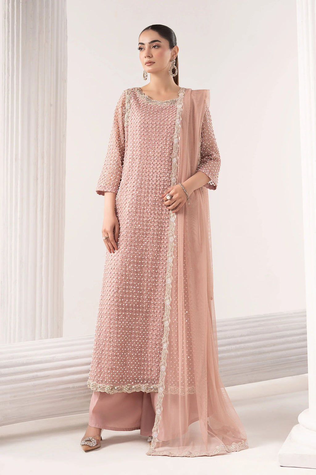 Maria.B. - 3 Piece Embroidered Organza Suit