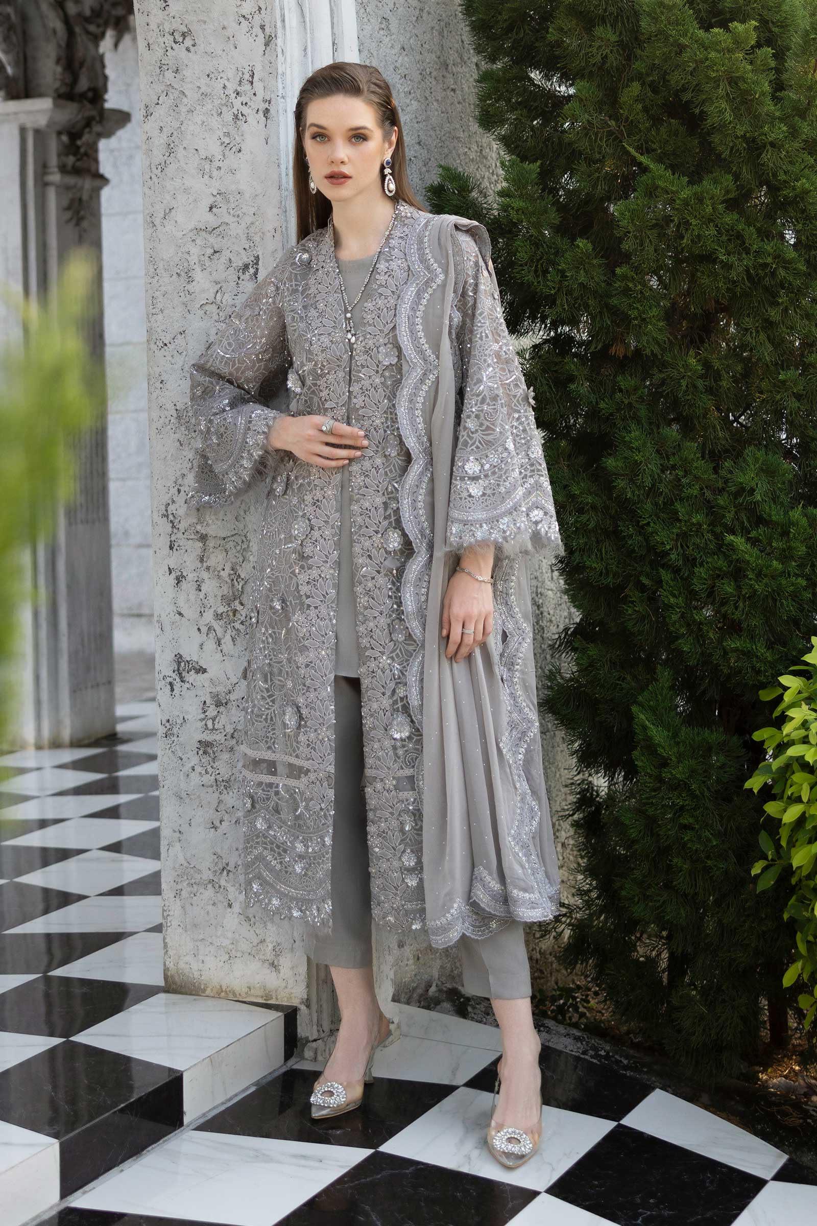 Maria.B. - 3 Piece Embroidered Organza Suit