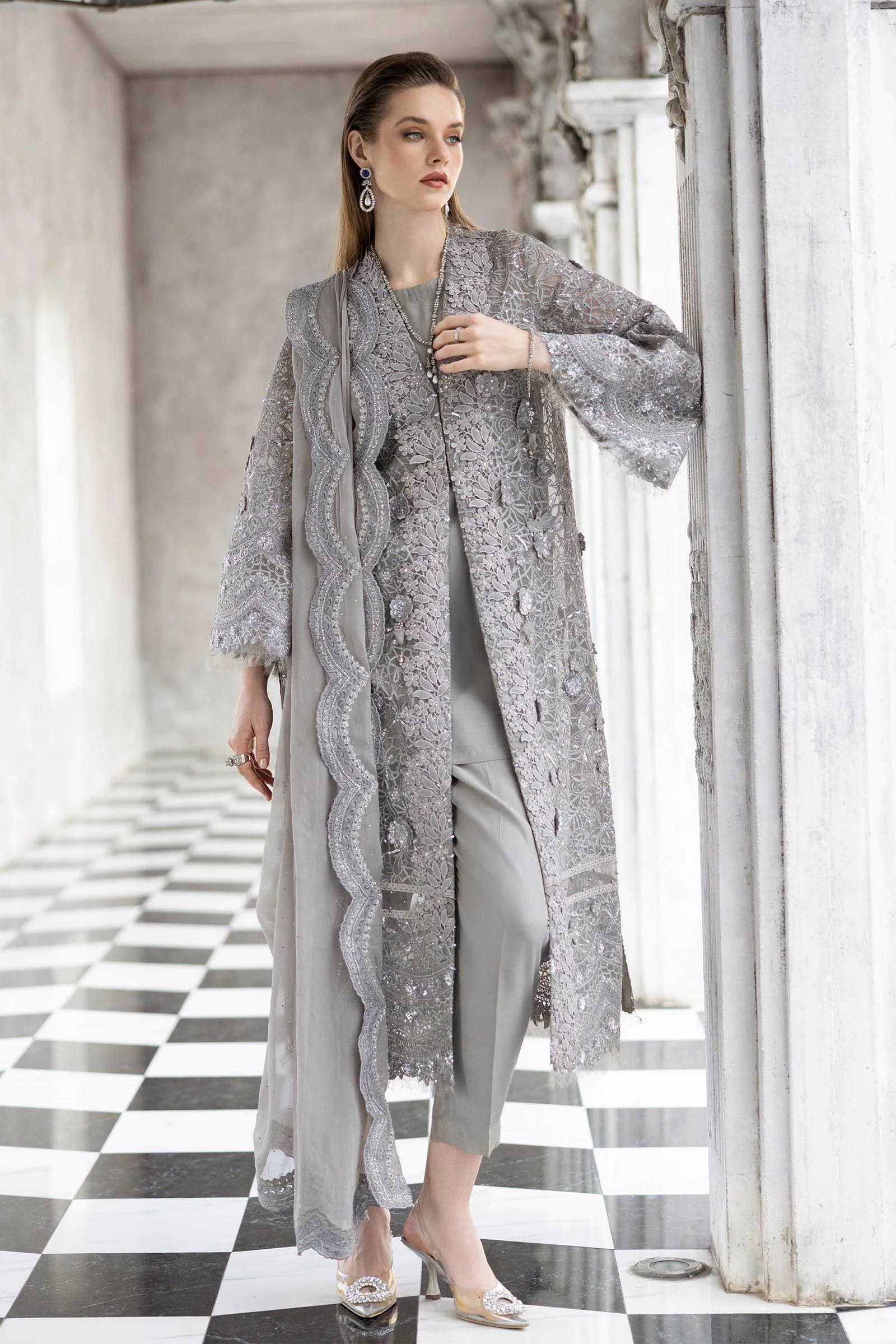 Maria.B. - 3 Piece Embroidered Organza Suit