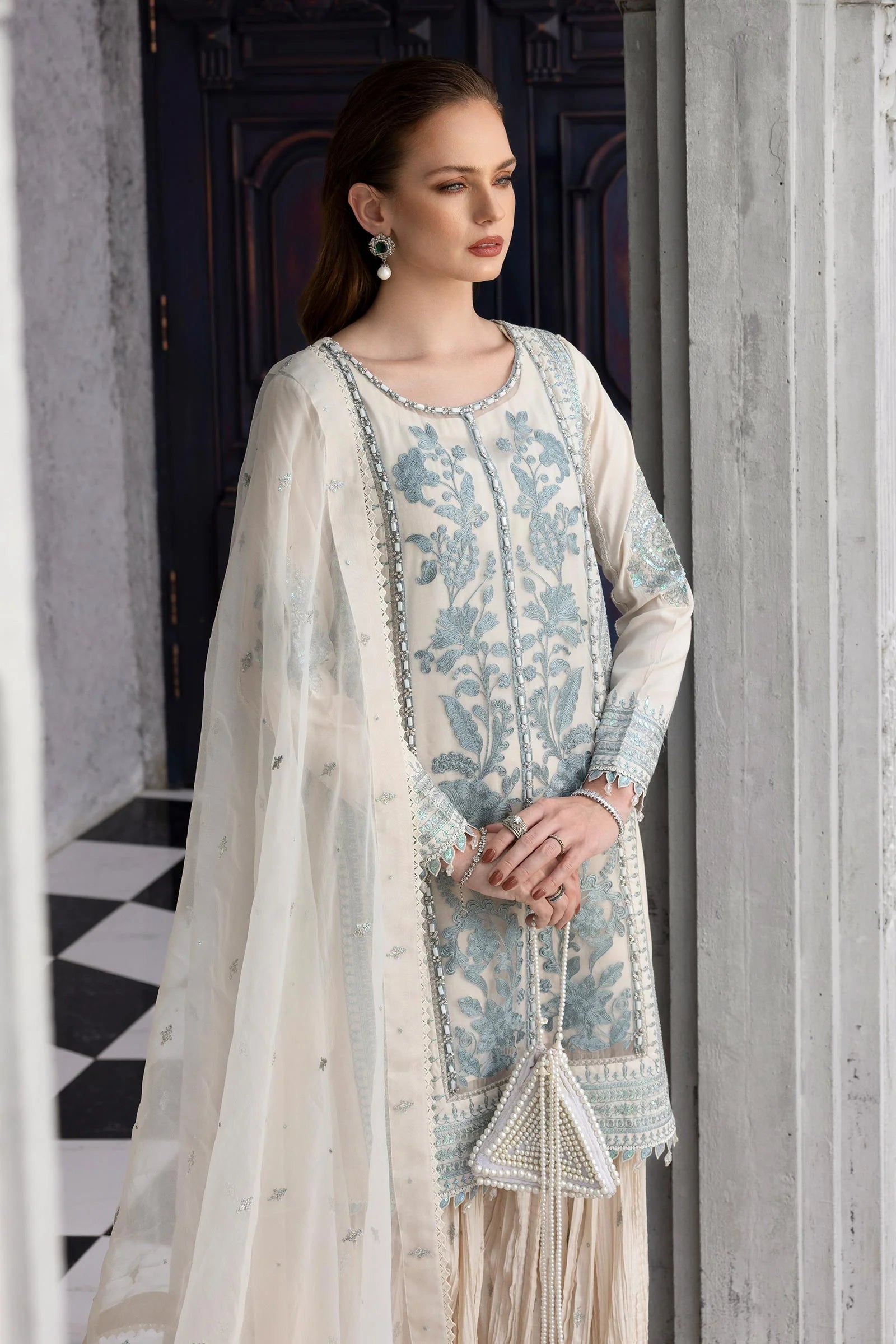 Maria.B. - Embroidered Organza Suit