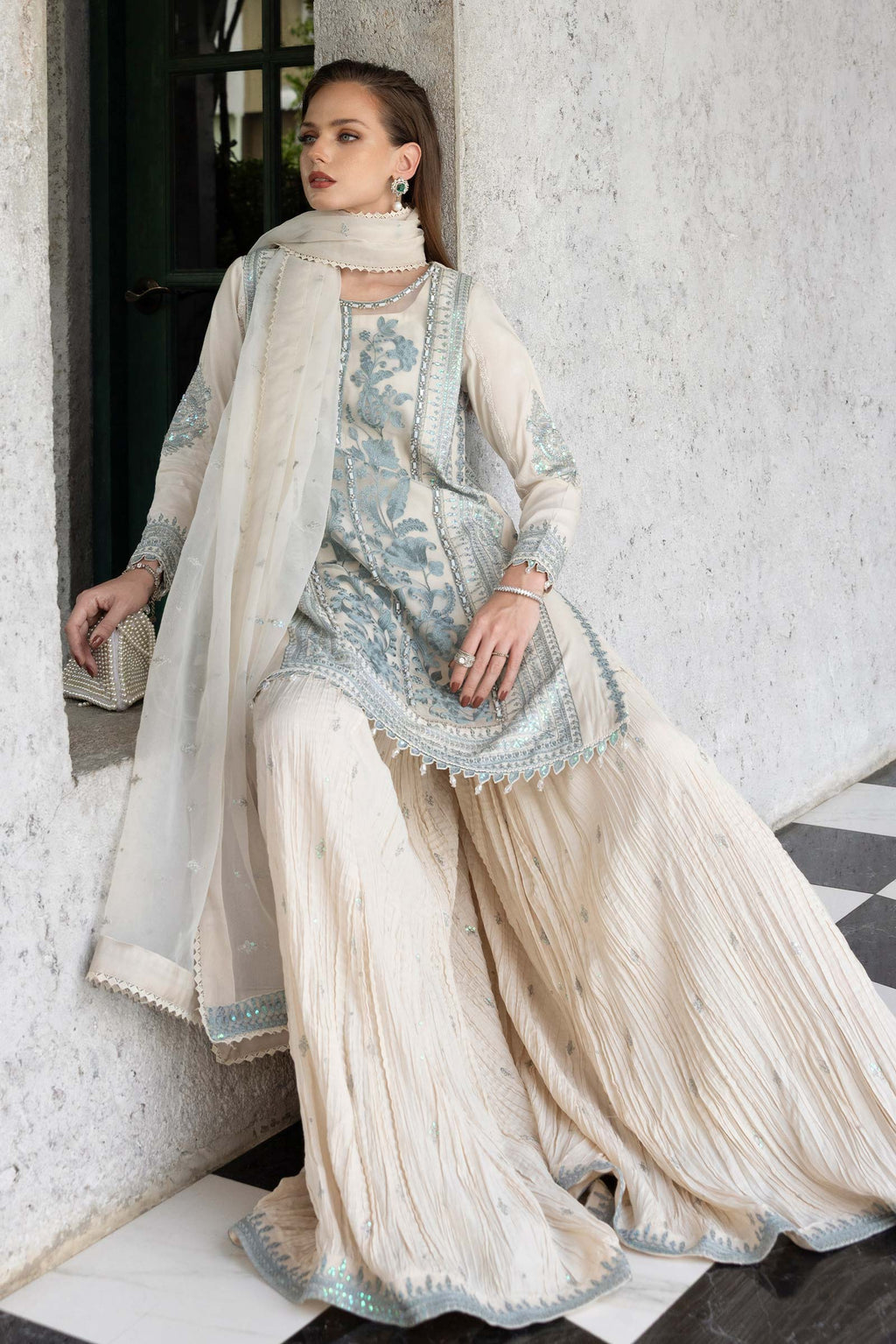 Maria.B. - Embroidered Organza Suit