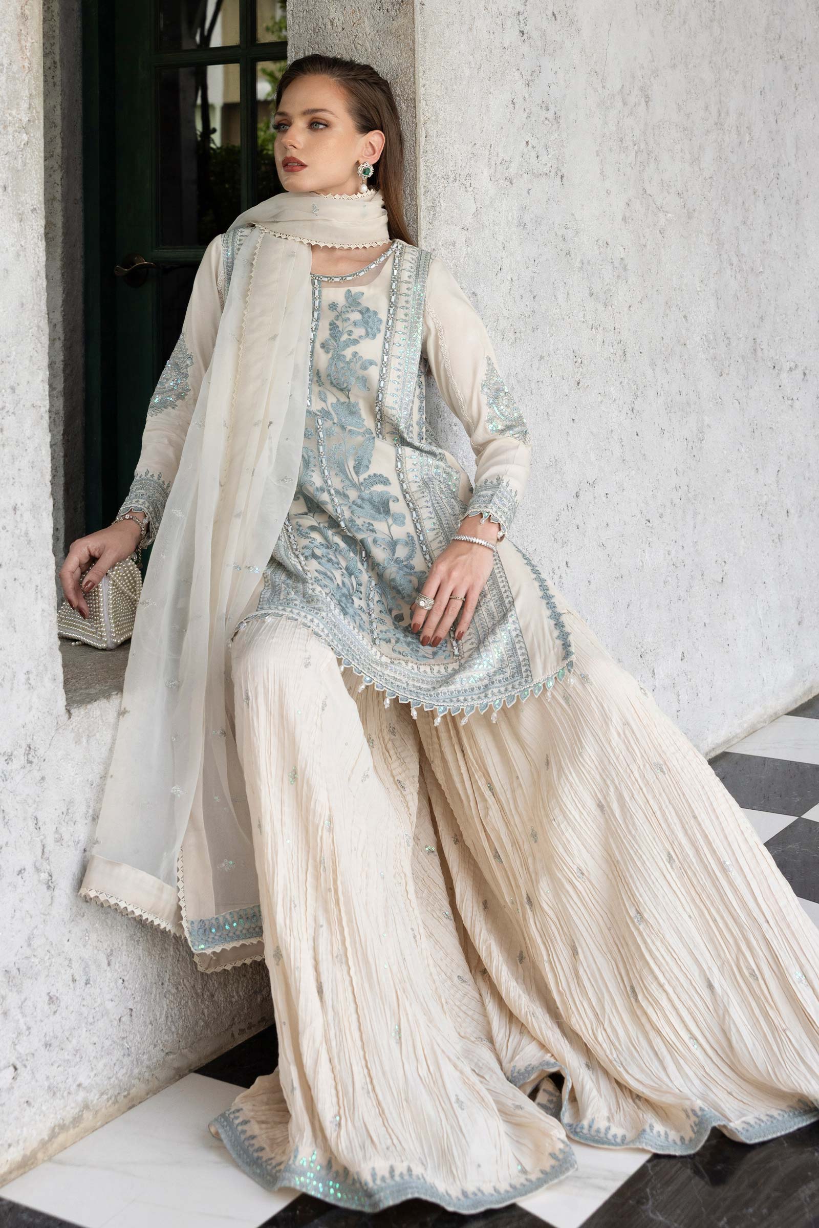 Maria.B. - Embroidered Organza Suit