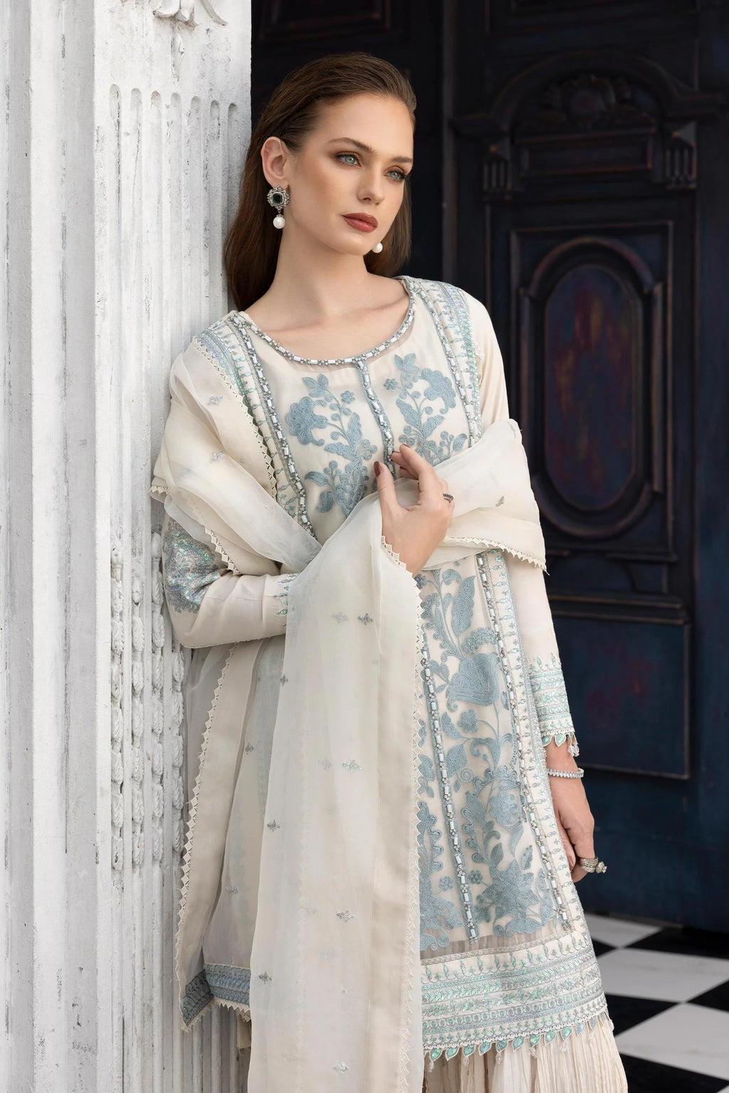 Maria.B. - Embroidered Organza Suit