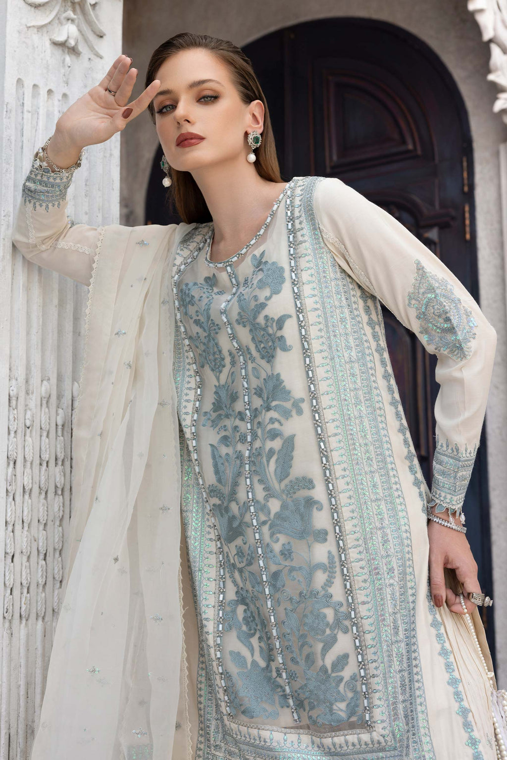Maria.B. - Embroidered Organza Suit