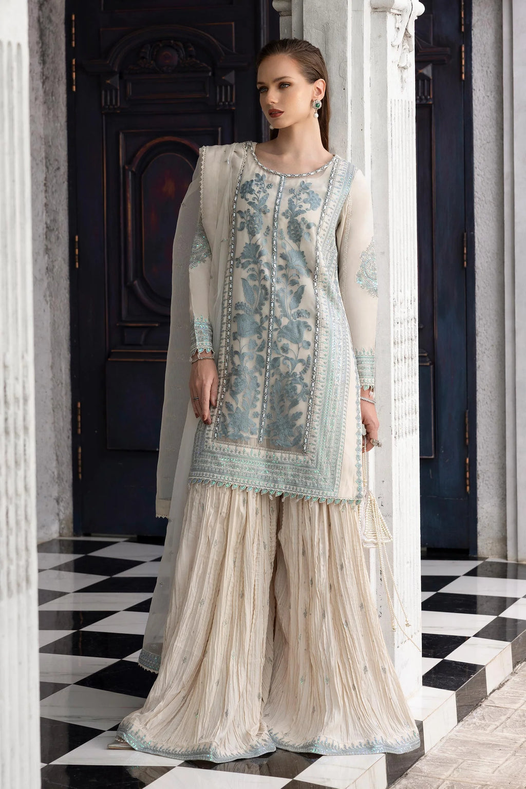 Maria.B. - Embroidered Organza Suit