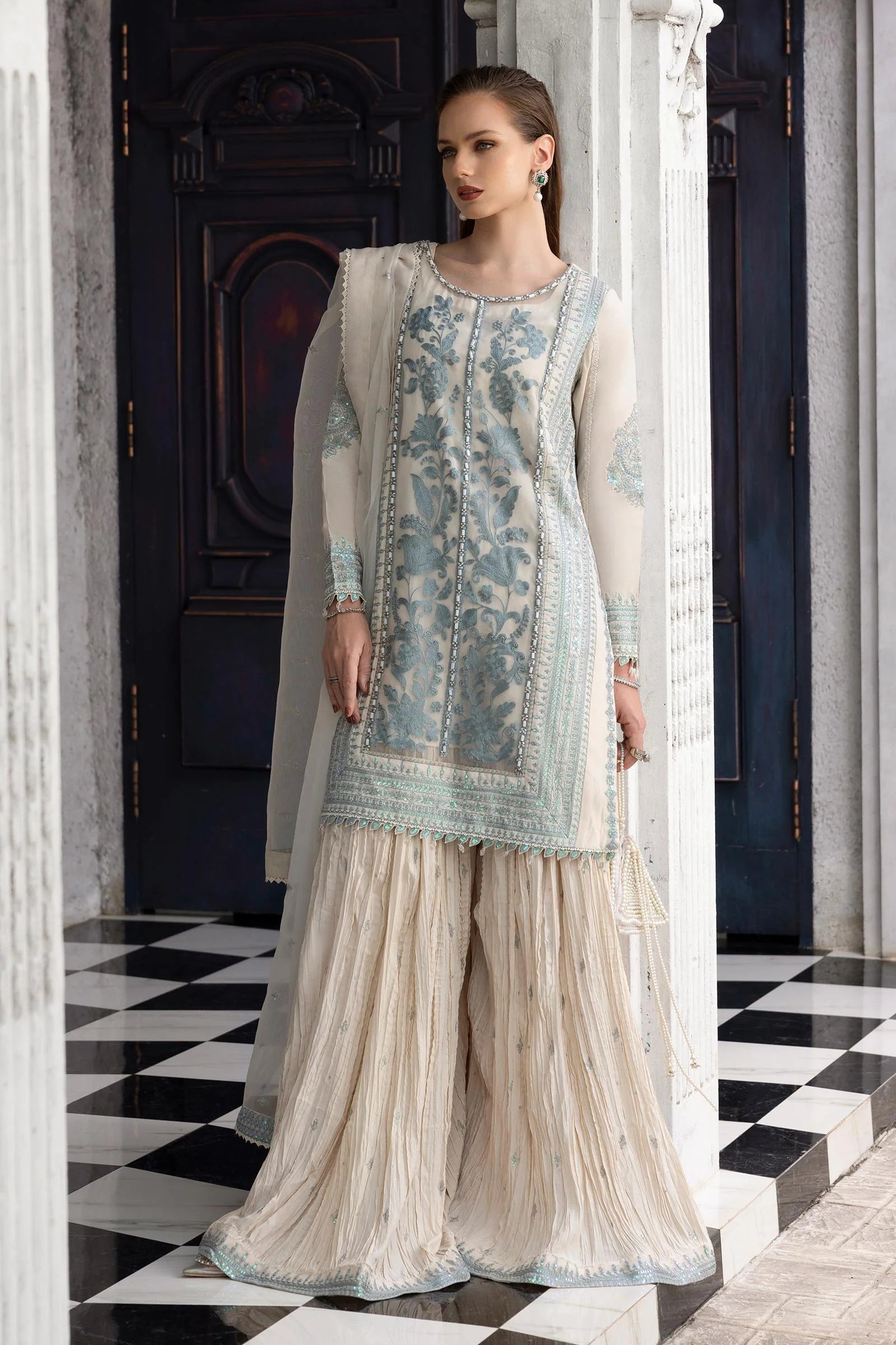 Maria.B. - Embroidered Organza Suit