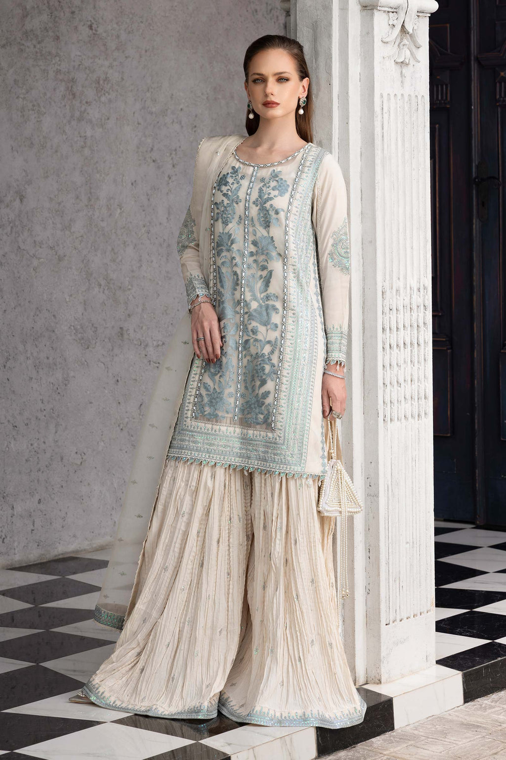 Maria.B. - Embroidered Organza Suit