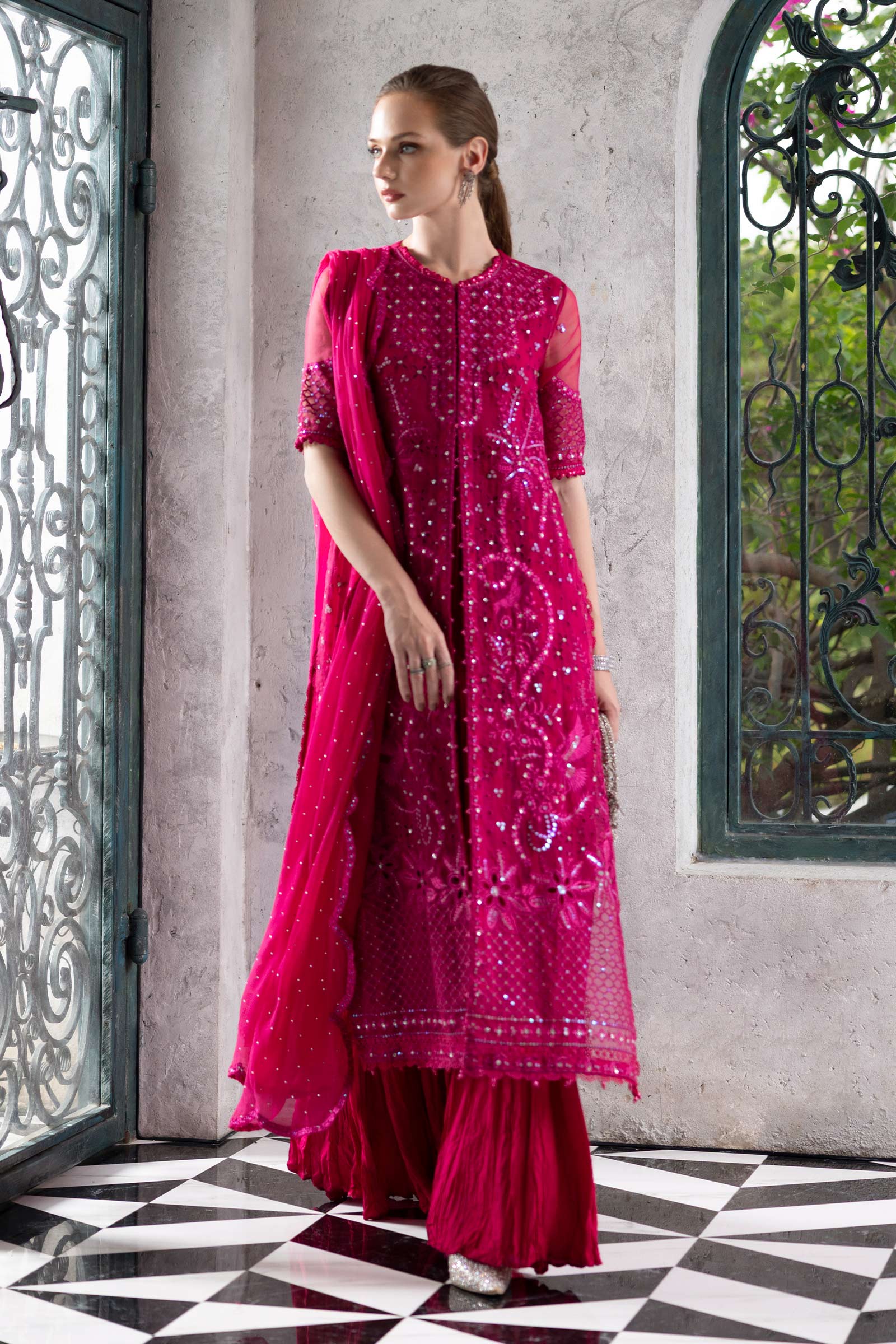 Maria.B. - Embroidered Organza Suit