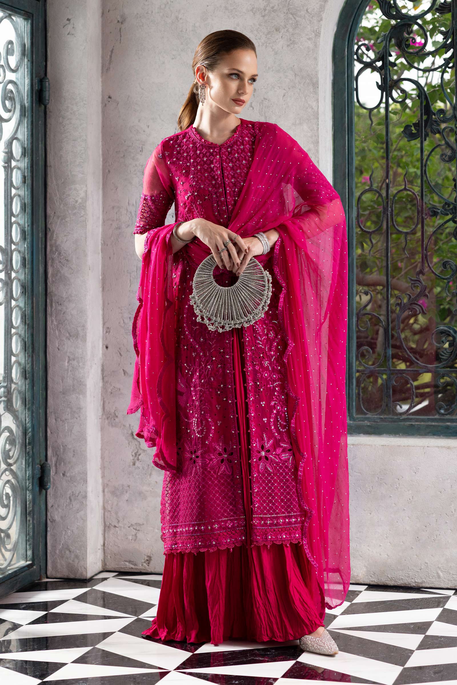 Maria.B. - Embroidered Organza Suit