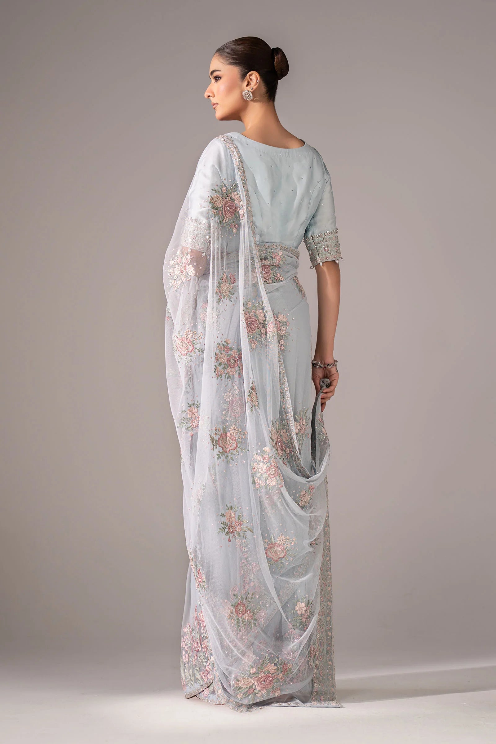 Maria.B. - Embroidered Chiffon Saree
