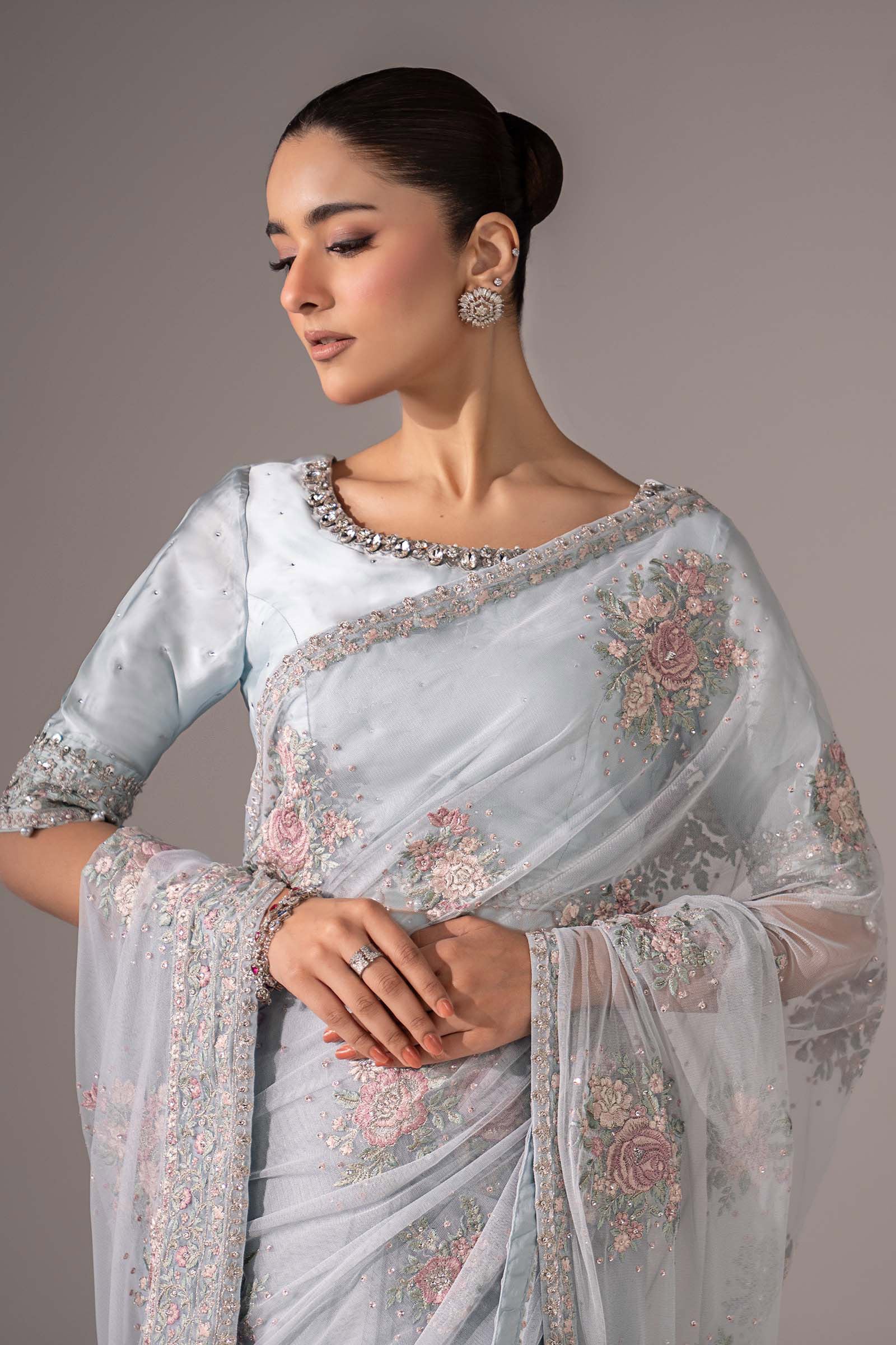 Maria.B. - Embroidered Chiffon Saree
