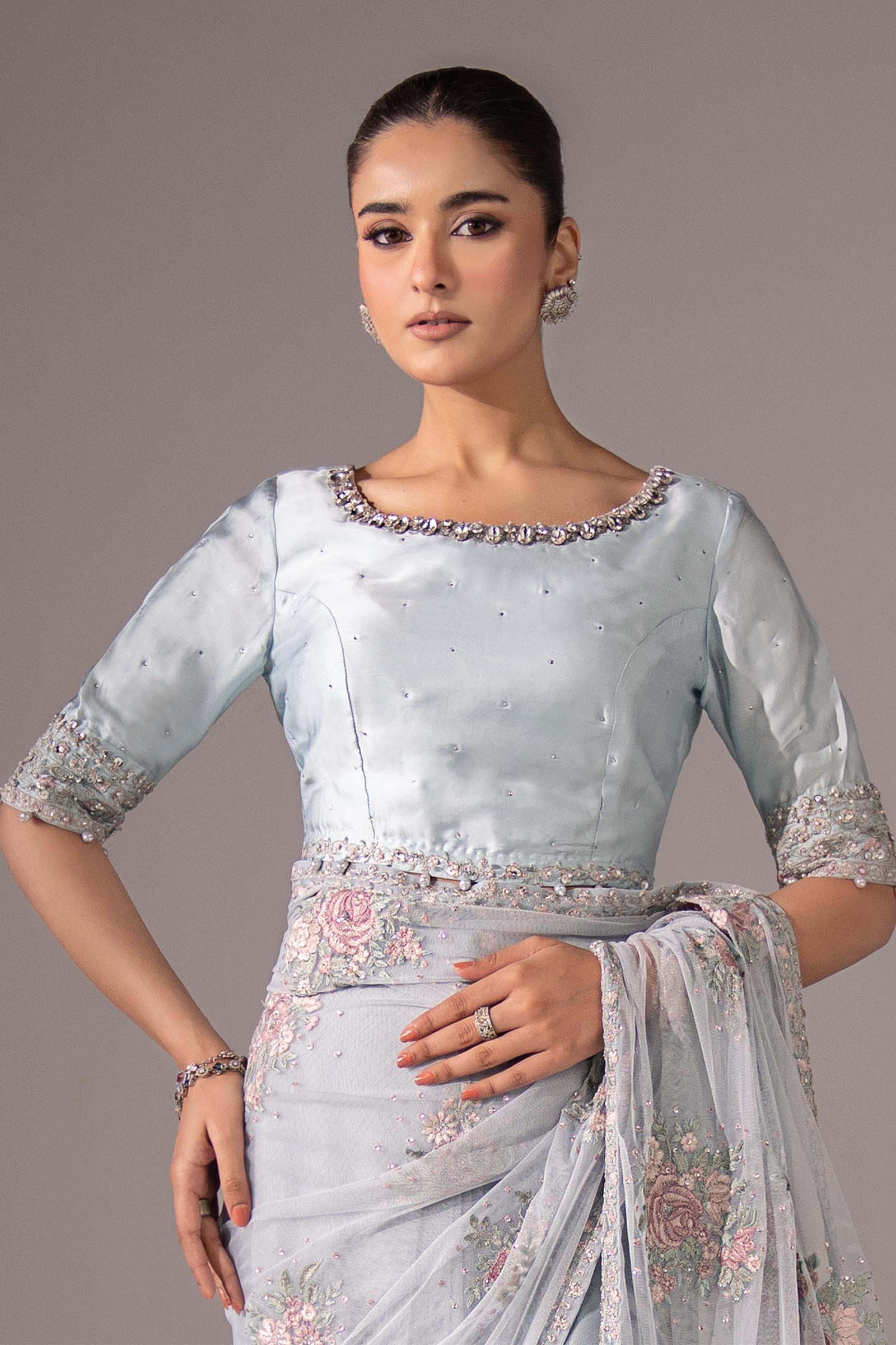 Maria.B. - Embroidered Chiffon Saree