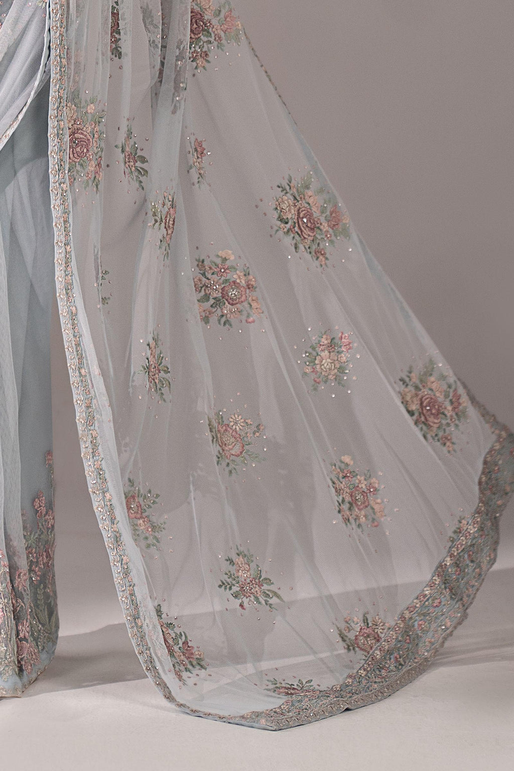 Maria.B. - Embroidered Chiffon Saree