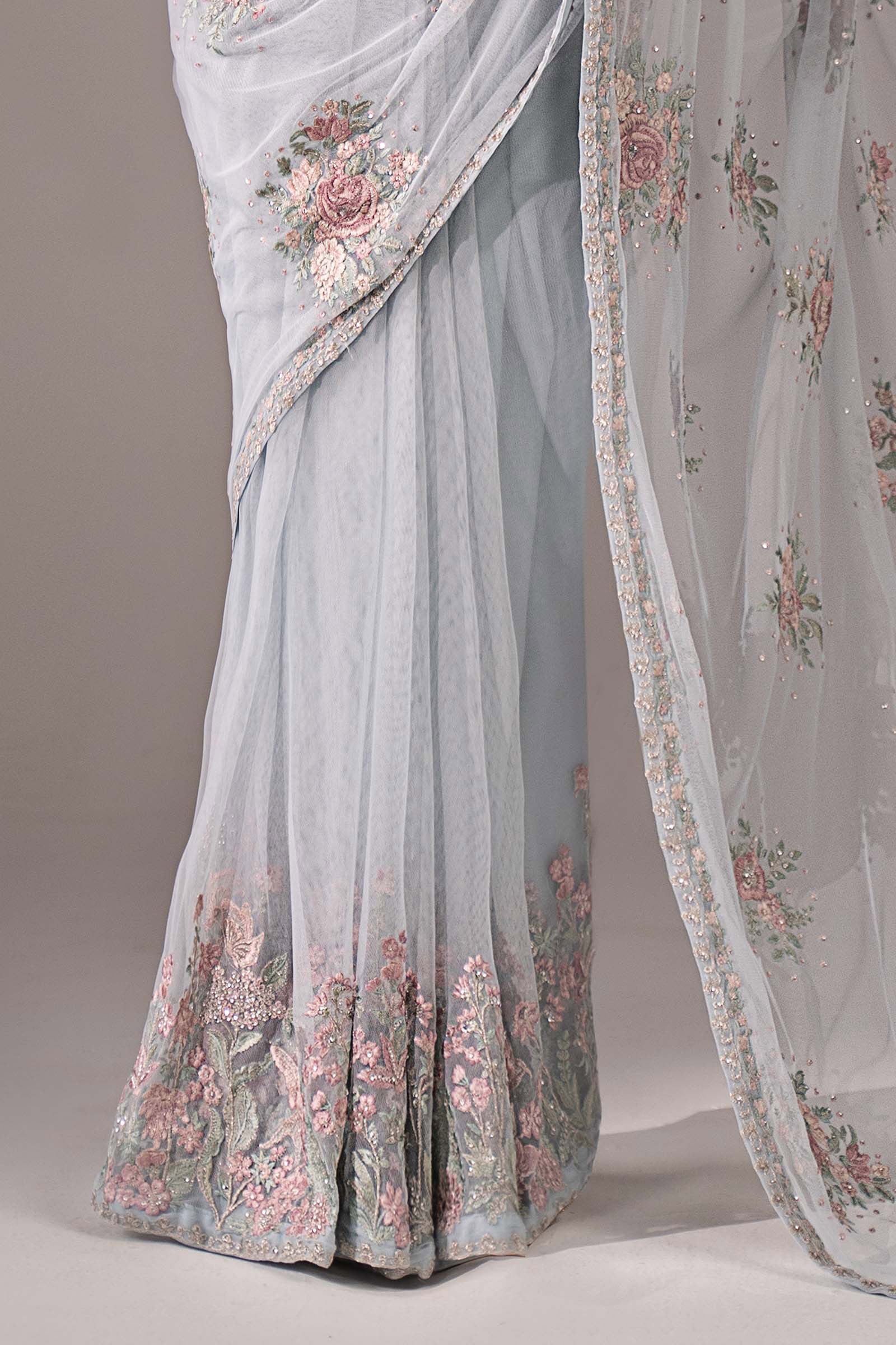 Maria.B. - Embroidered Chiffon Saree