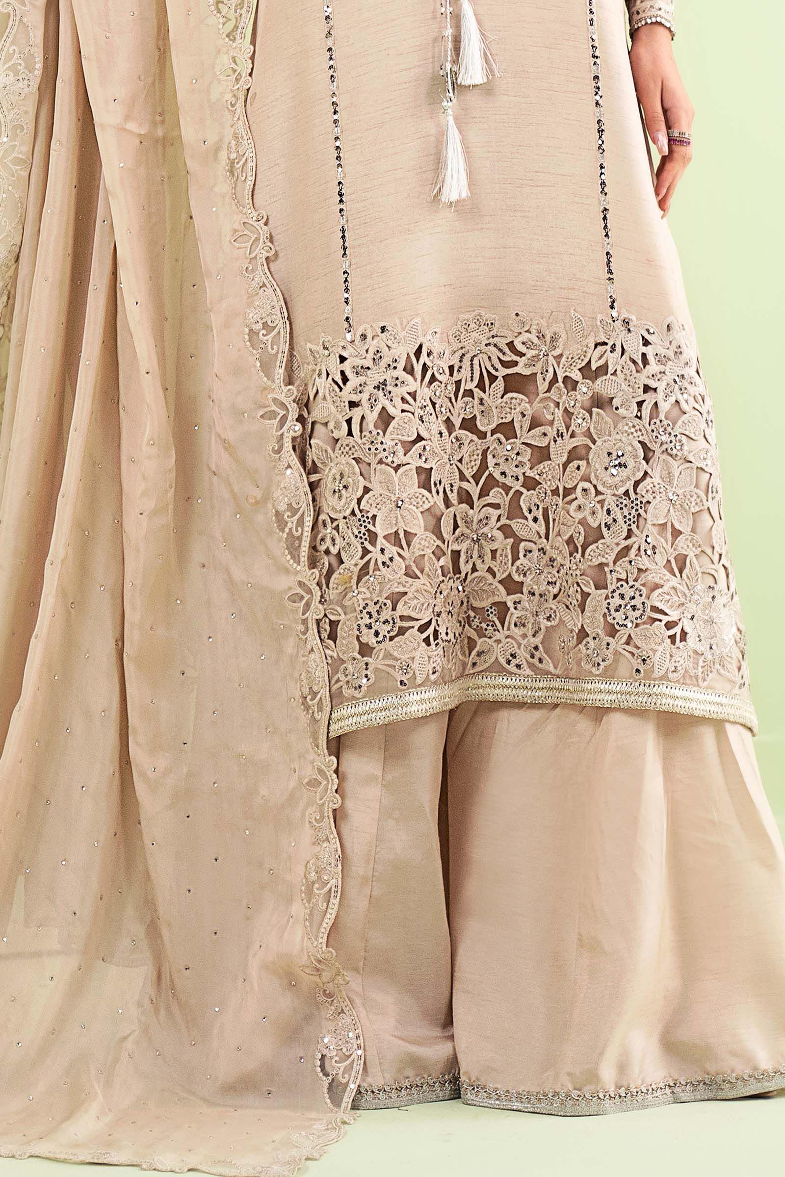 Maria.B. - Embroidered Raw Silk Suit