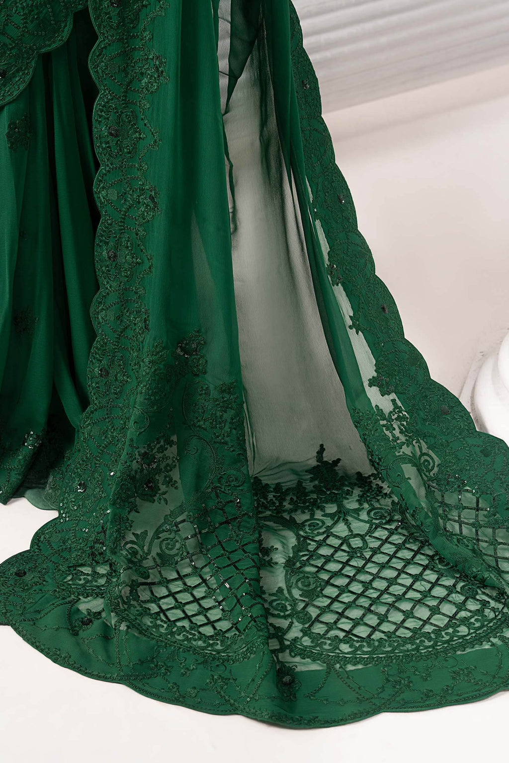 Maria.B. - Embroidered Chiffon Saree