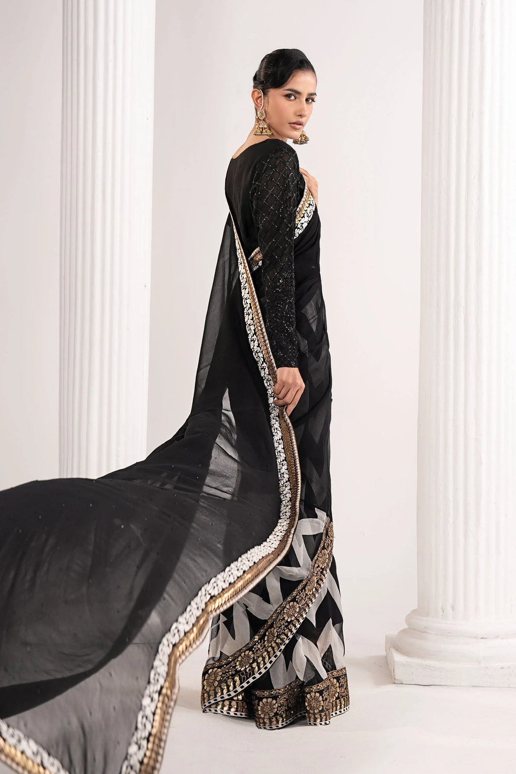 Maria.B. - Embroidered Chiffon Saree
