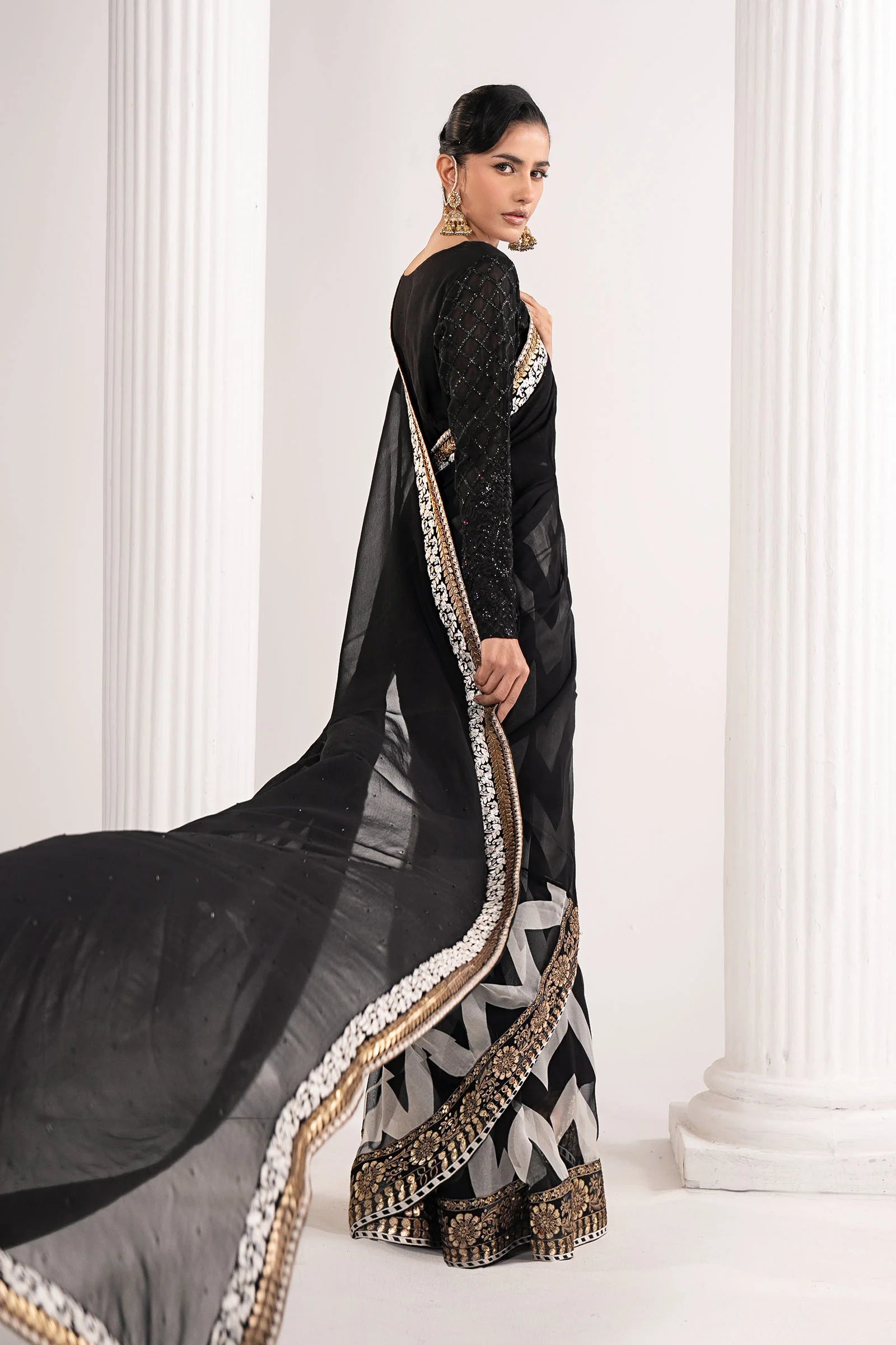 Maria.B. - Embroidered Chiffon Saree