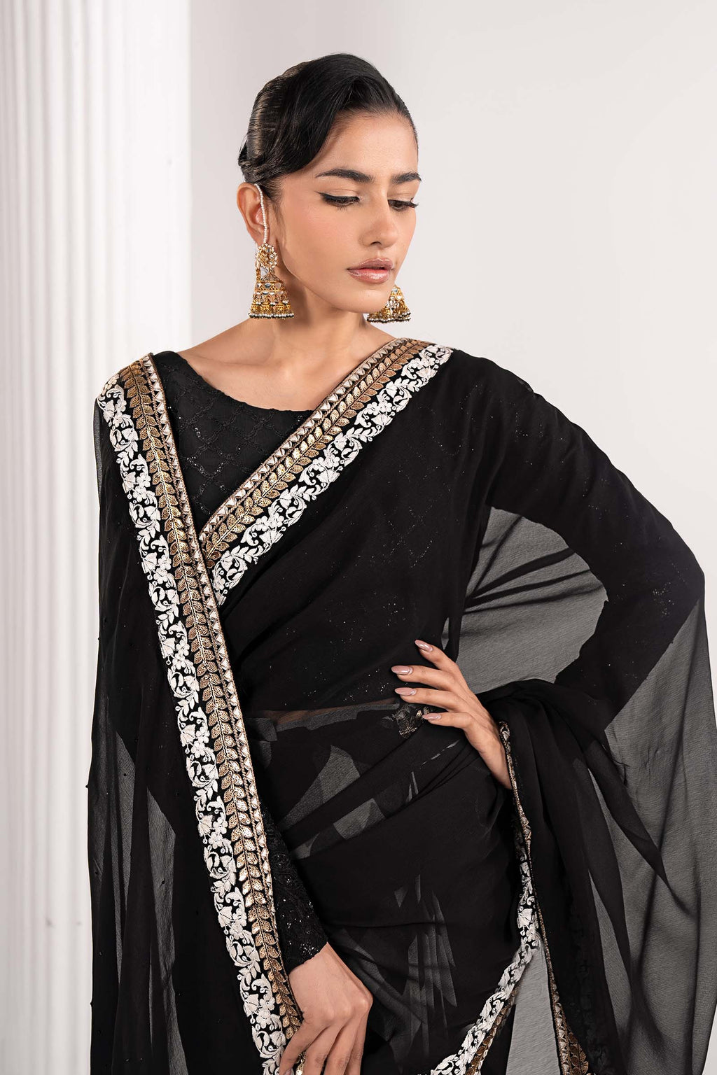Maria.B. - Embroidered Chiffon Saree