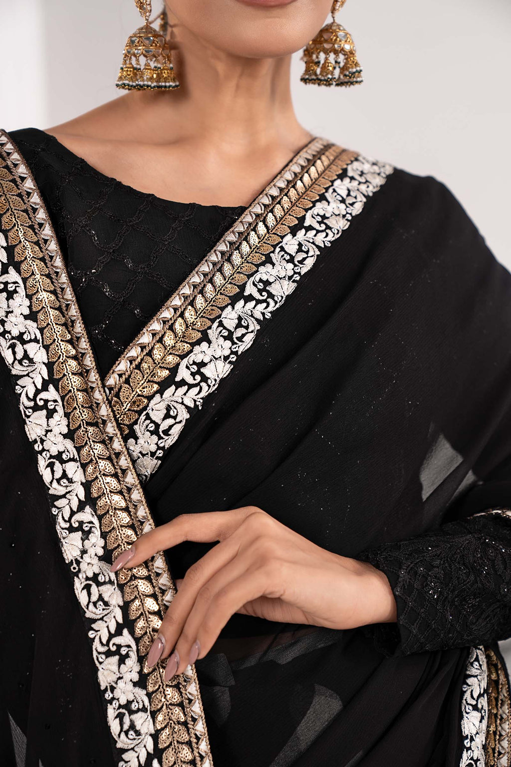 Maria.B. - Embroidered Chiffon Saree