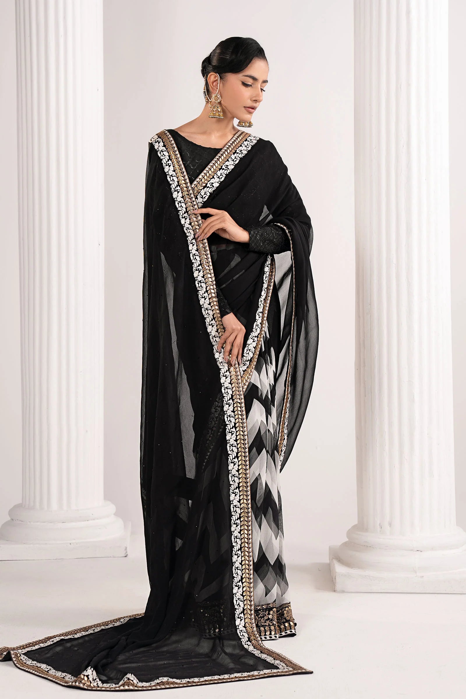 Maria.B. - Embroidered Chiffon Saree