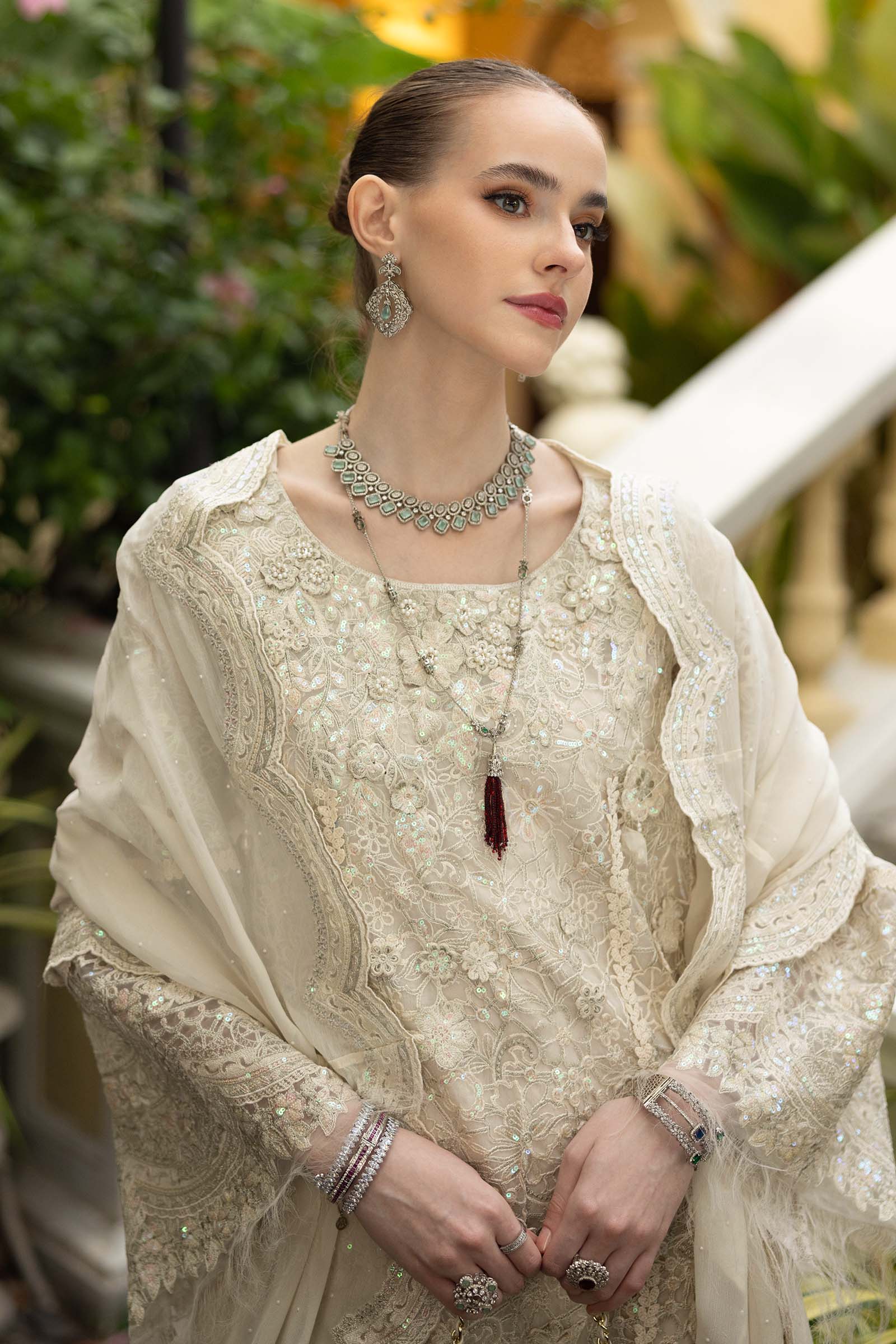 Maria.B. - Embroidered Organza Suit