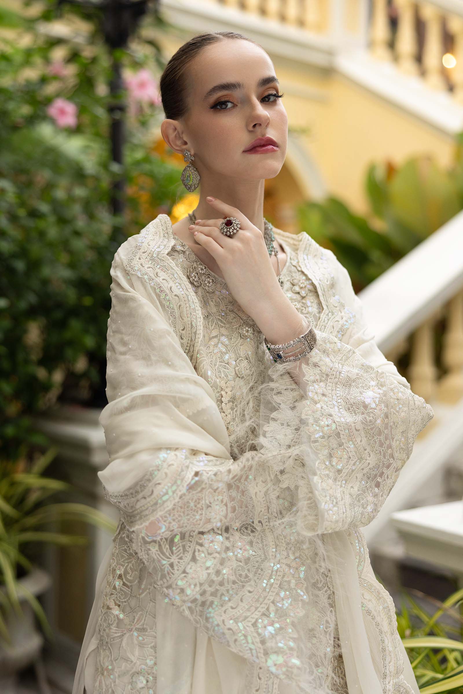 Maria.B. - Embroidered Organza Suit
