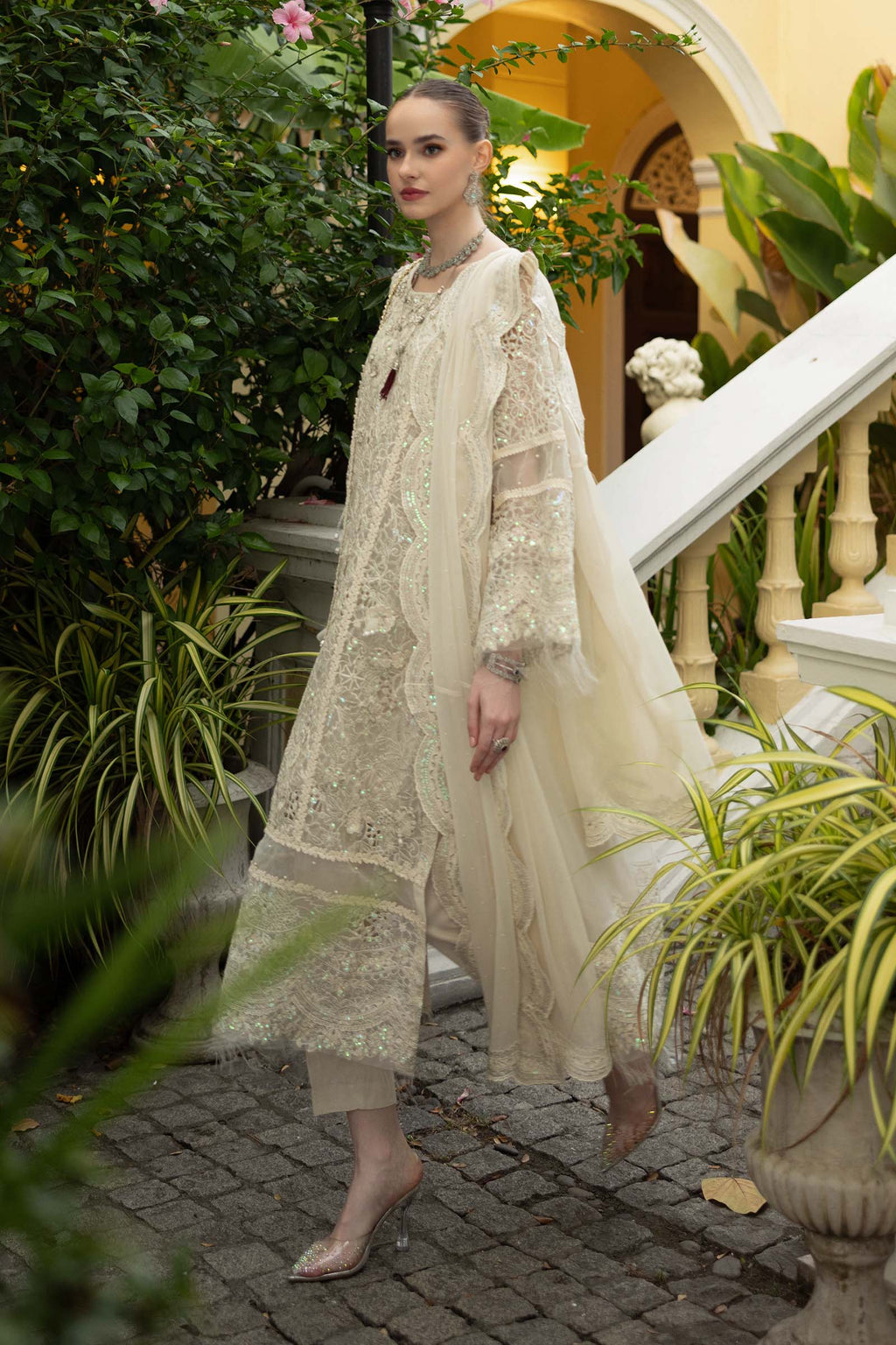 Maria.B. - Embroidered Organza Suit