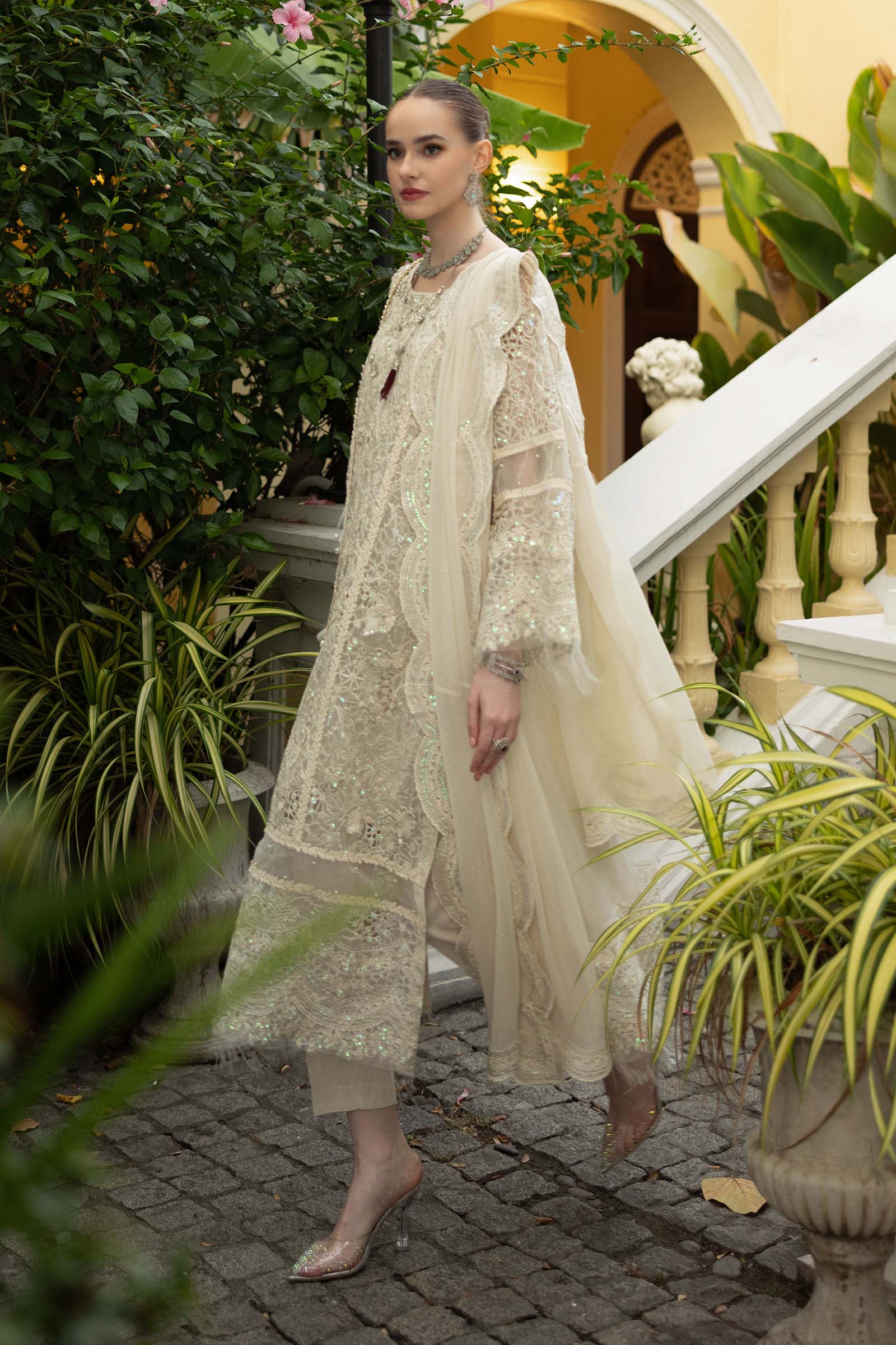 Maria.B. - Embroidered Organza Suit