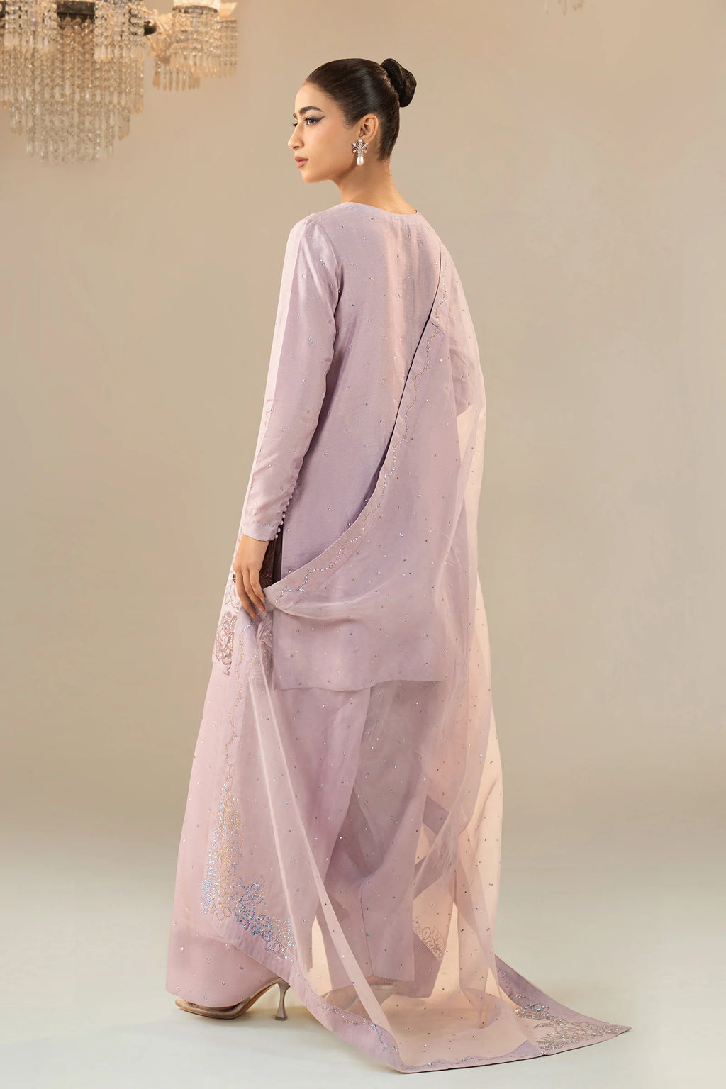 Maria.B. - 3 Piece Embellished Raw Silk Suit