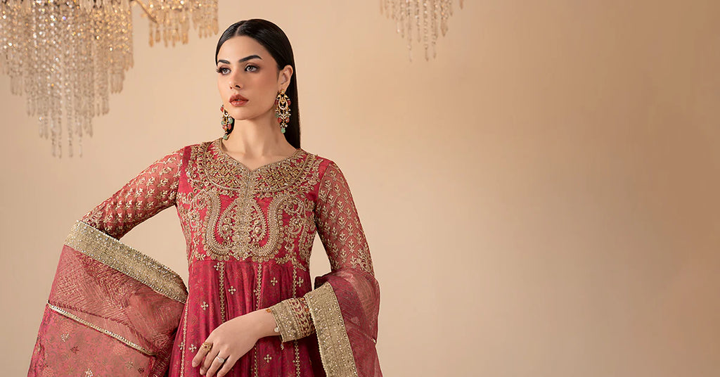 Maria.B. - 3 Piece Embroidered Net Suit