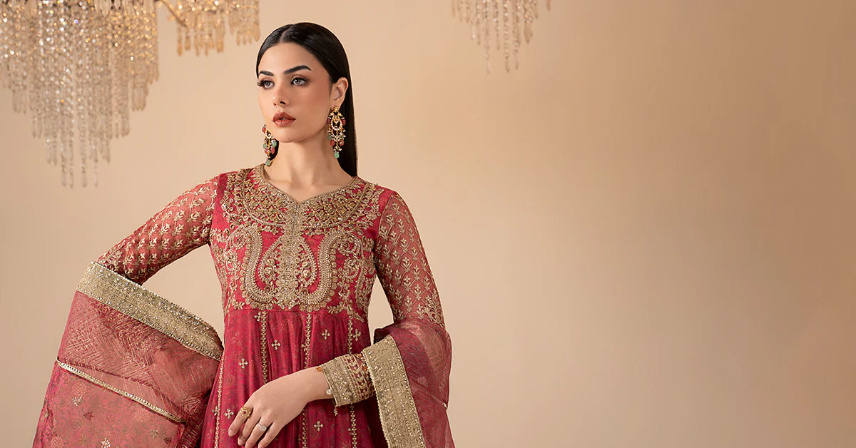 Maria.B. - 3 Piece Embroidered Net Suit