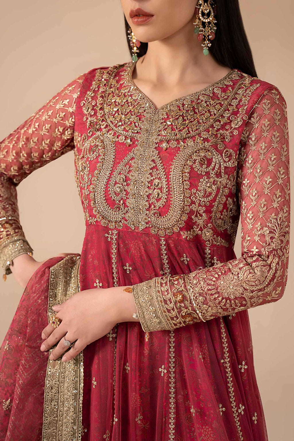 Maria.B. - 3 Piece Embroidered Net Suit