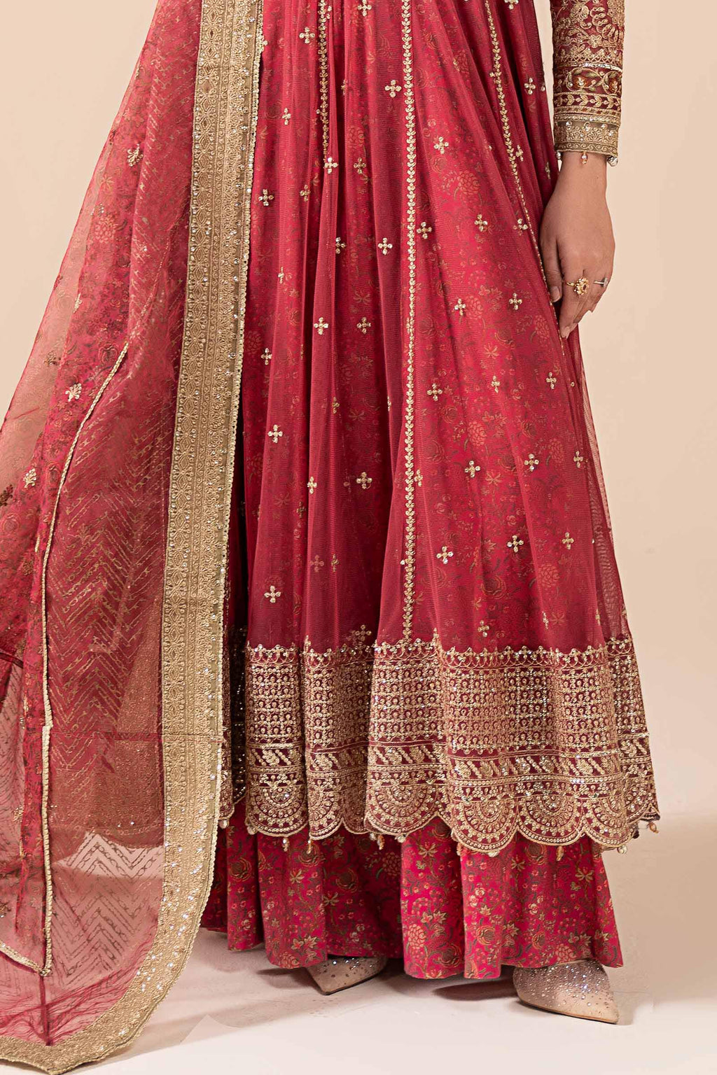 Maria.B. - 3 Piece Embroidered Net Suit