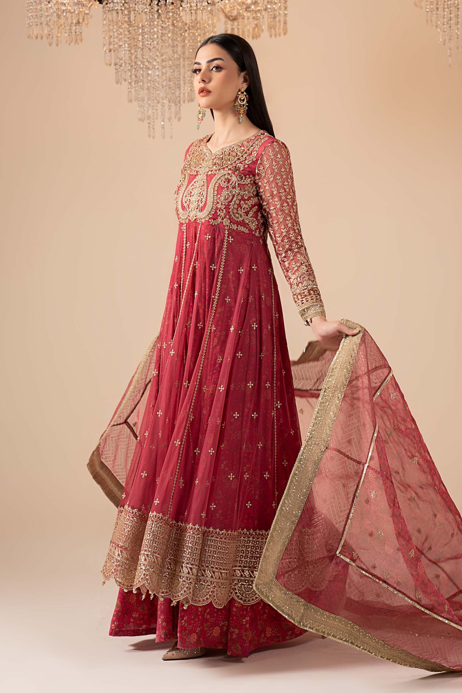 Maria.B. - 3 Piece Embroidered Net Suit