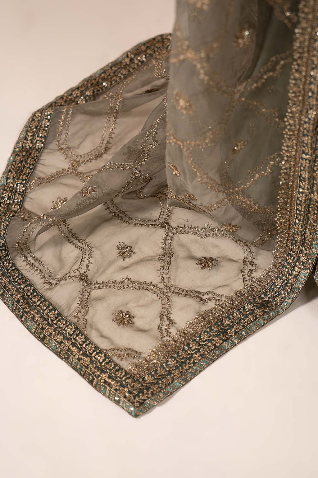 Maria.B. - 3 Piece Embroidered Zari Net Suit