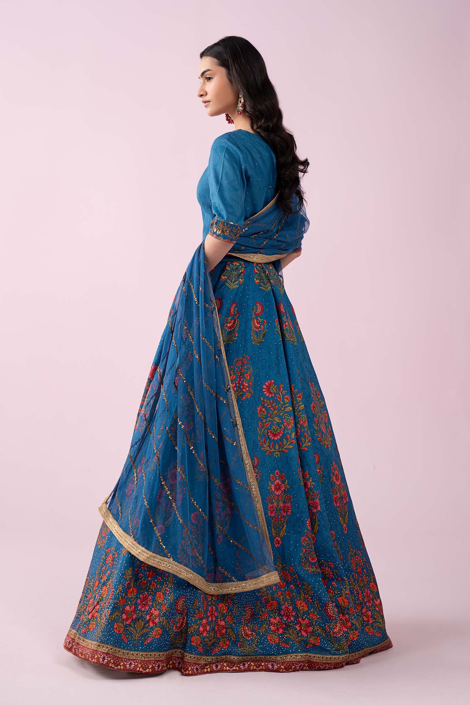 Maria.B. - 3 Piece Embroidered Raw Silk Suit