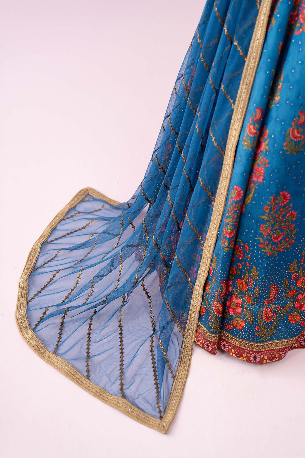 Maria.B. - 3 Piece Embroidered Raw Silk Suit